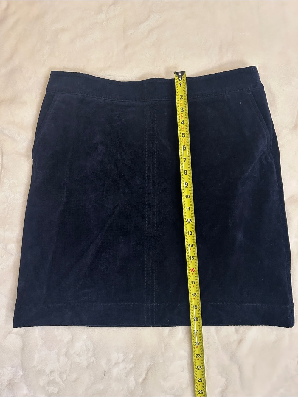 Talbots Navy brushes corduroy Pencil Skirt